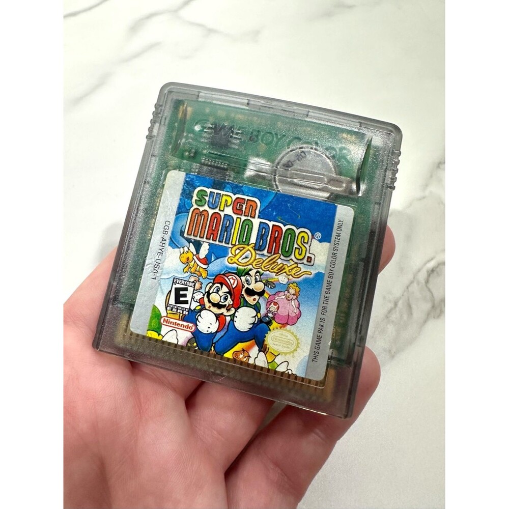 Nintendo Game Boy Color Vintage Super Mario Brothers Deluxe Game Retro Mario